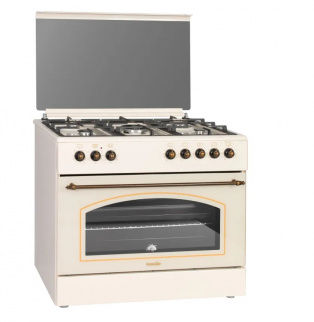 Газ. плита с электрической духовкой SMILE SM9GER300 беж (5-конф, ретро,ст.кр,чугун,подсв) фото 42166