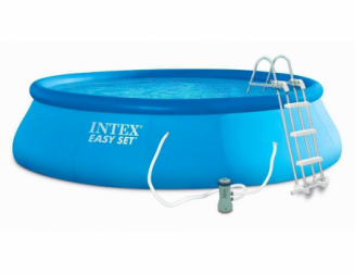 Бассейн надувной INTEX (457*107) фильтр-насос, лестница, подставка, тент, DVD 26166NP фото 25612