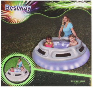 Бассейн надувной BESTWAY "Летающая тарелка" с подсветкой от 3-х лет (147*43) (51133) фото 25490