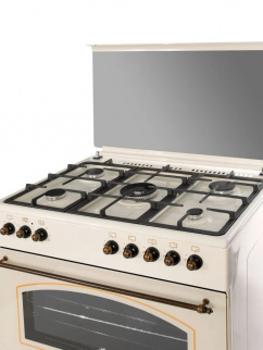 Газ. плита с электрической духовкой SMILE SM9GER300 беж (5-конф, ретро,ст.кр,чугун,подсв) фото 42168