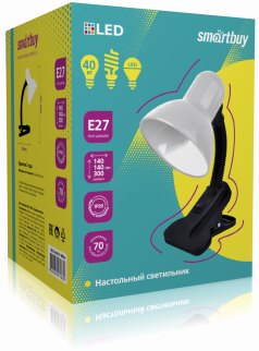 Светильник настольный SMARTBUY Е27 (SBL-DeskL01-White) на прищепке фото 40519