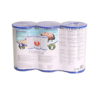 Картридж для фильтра бассейна IV (н-р 3шт) 14.2х25.4см Bestway 58418 фото 31571
