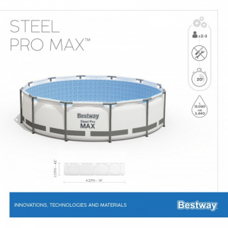 Бассейн каркасный BESTWAY 427*107, 13030л, фил.-насос 3028л/ч, лестница, тент 56950 фото 34856