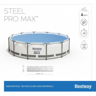 Бассейн каркасный Bestway Steel Pro Max 305х76см 4678л 56408, фильтр-насо, картридж (тип I) фото 34481