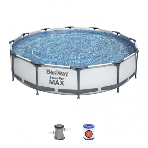 Бассейн каркас Bestway 366*76 6473л рем.к-т, фильтр.насос 56416