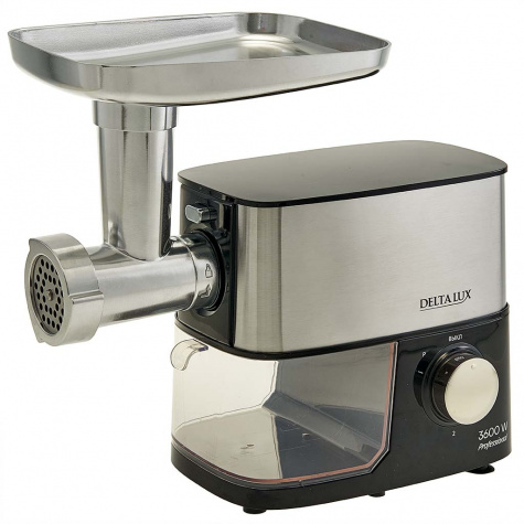 Мясорубка эл. ДЕЛЬТА DE-602MS LUX черн.нерж. (3600Вт)